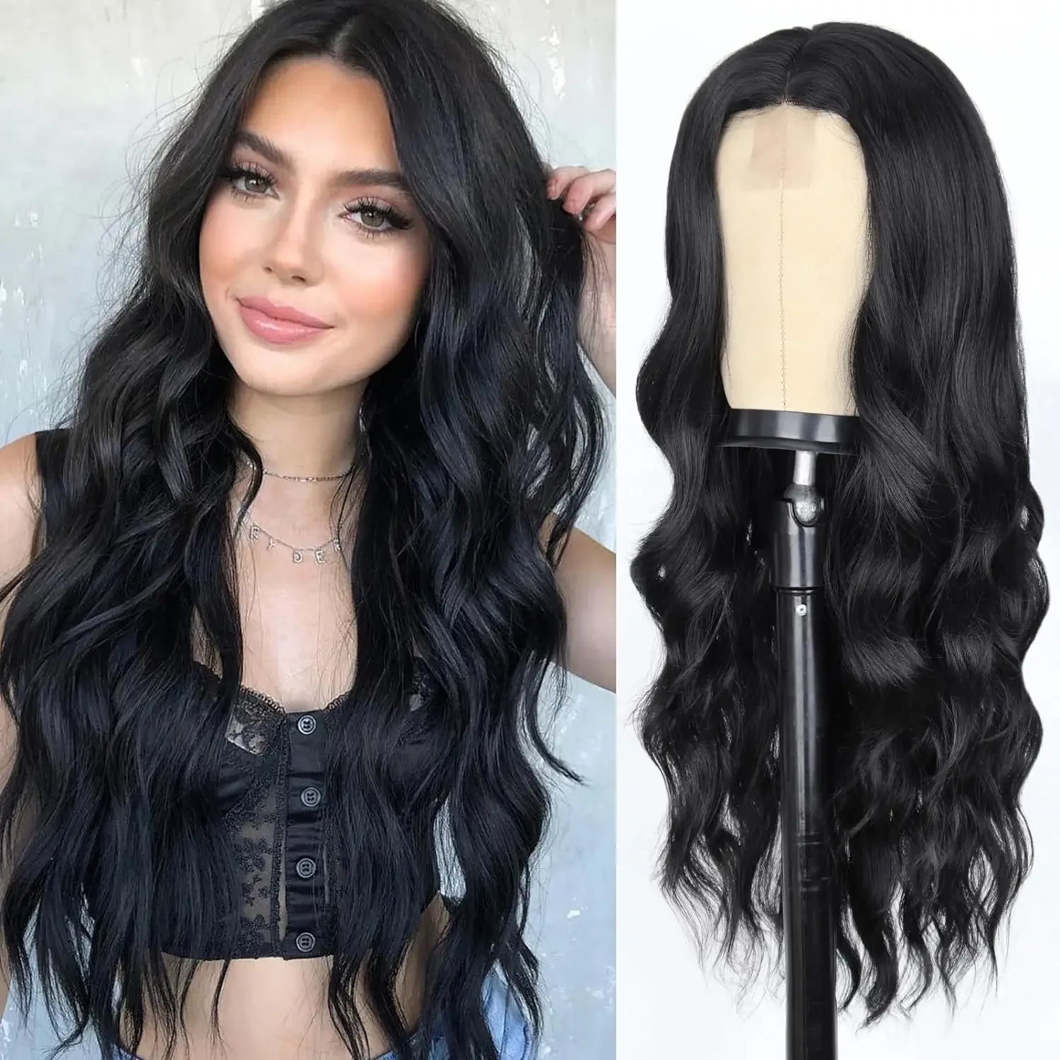 2026 Fashion synthetic fiber big wave long curly hair wig female stroke chemical fiber high temperature silk wig full head set