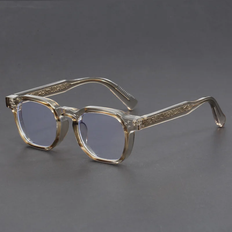 صندوق ريترو للرجال والنساء إطار نظارات سميك نظارات خفيفة مسطحة نظارات فنية مضادة للضوء الأزرق نظارات مضادة للإشعاع