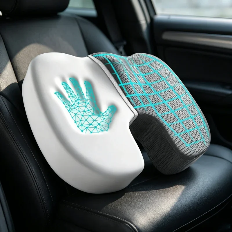 Ergonomic Memory Foam Office Chair Cushion, Hemorrhoid Relief Seat Pad for Sedentary Students & Workers, Comfortable Support