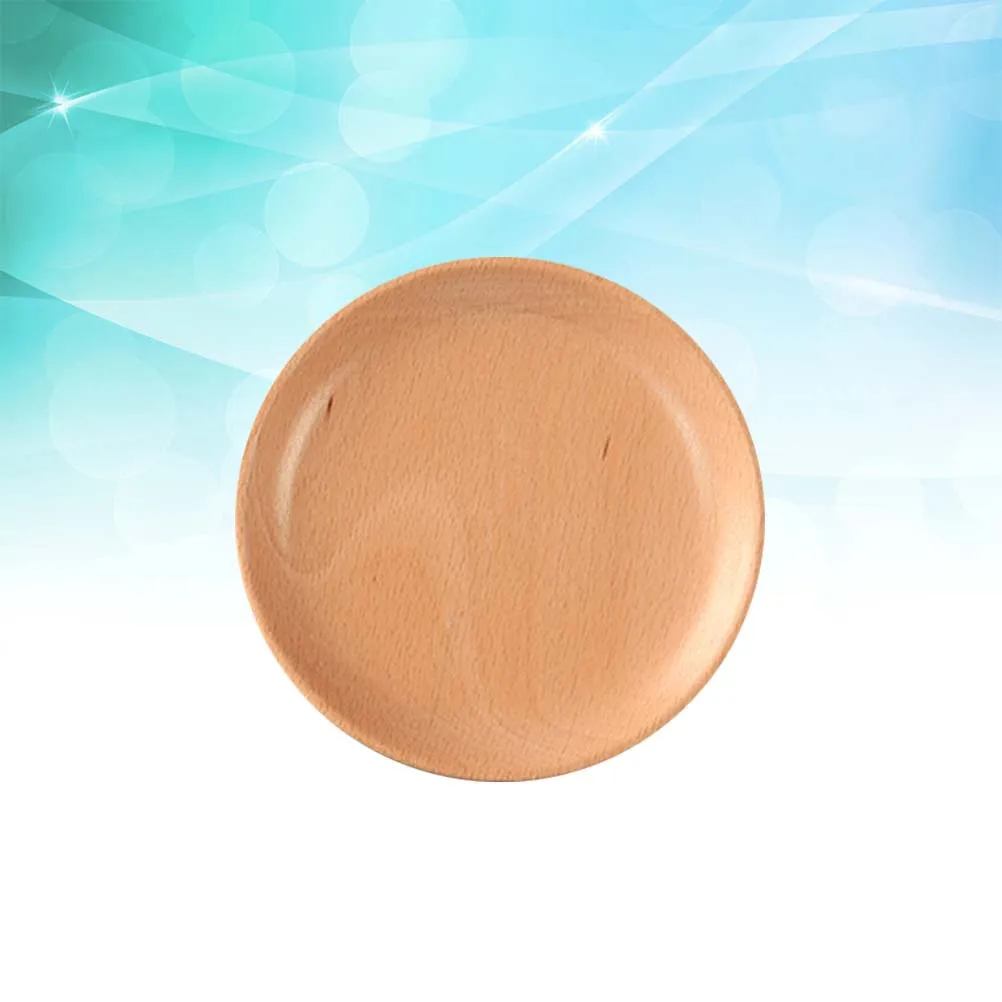 

1 шт., круглая обеденная тарелка из бука в японском стиле, экологически чистая сервировочная тарелка 20x20x2 см, минималистичная деревенская тарелка