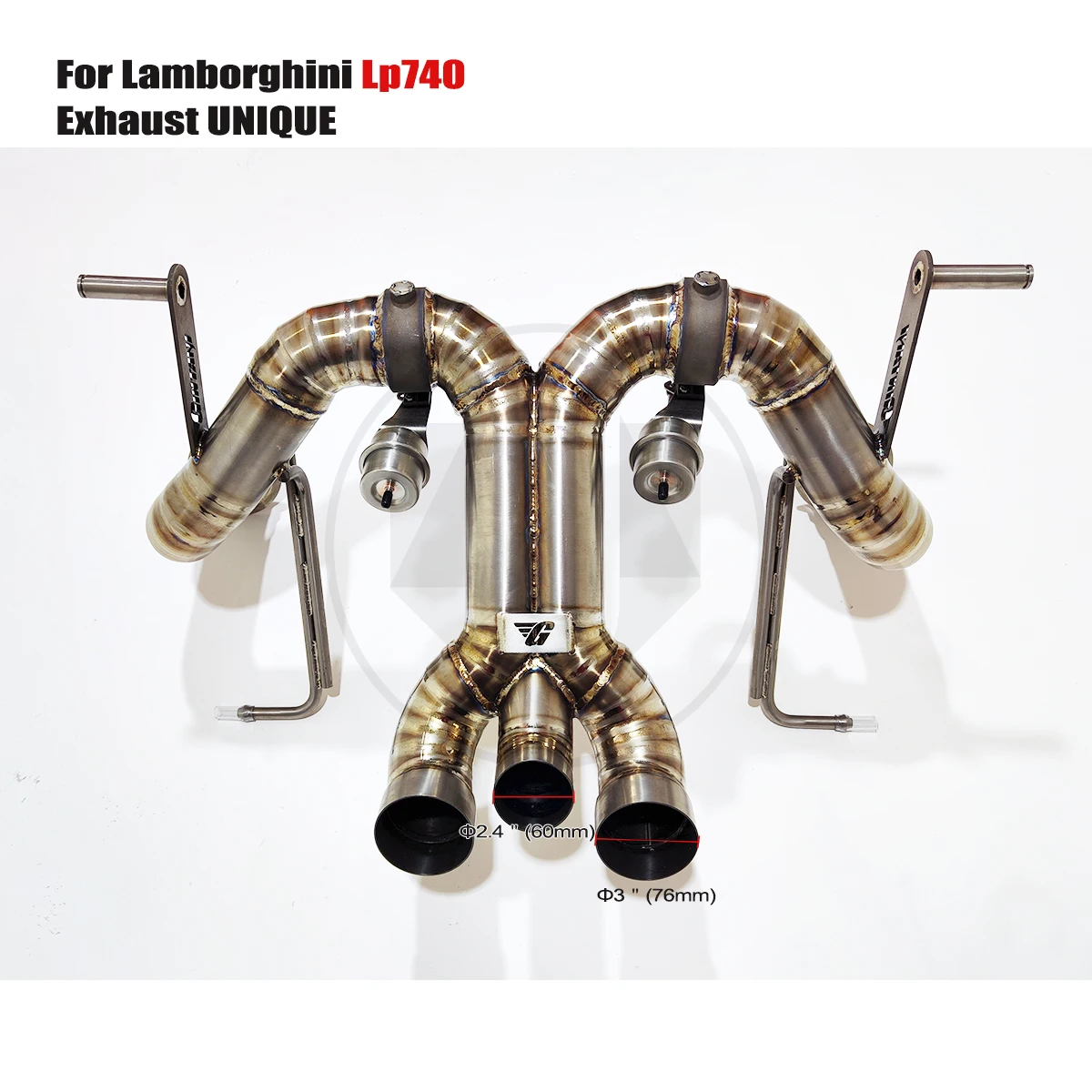 UNIQUE Designs Lamborghini Lp740 V12 6.5L TC4 titanium sports Valved  Exhaust System