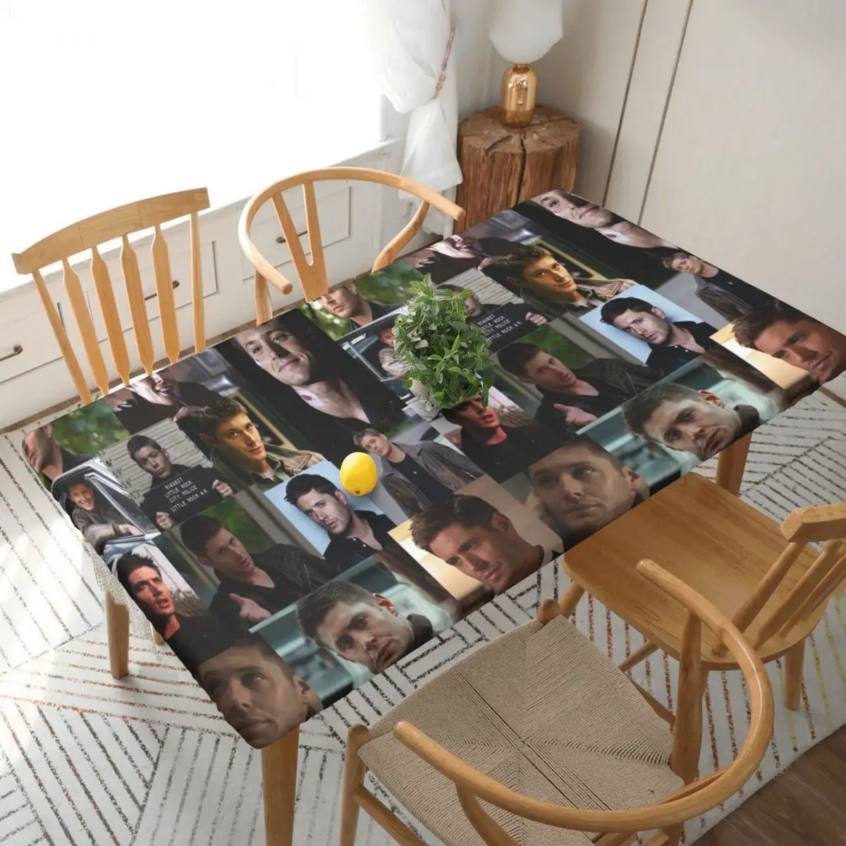 Dean Winchester Customized Rectangular Tablecloth Oilproof Table Cover for Dining Events Table Cloth