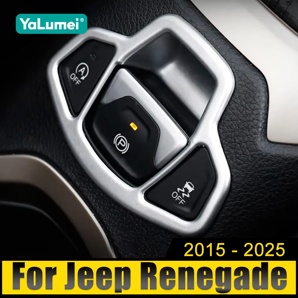 

For Jeep Renegade 2015 2016 2017 2018 2019 2020 2021 2022 2023 2024 2025 BU ABS Car Hand Brake Button Panel Trim Cover Sticker
