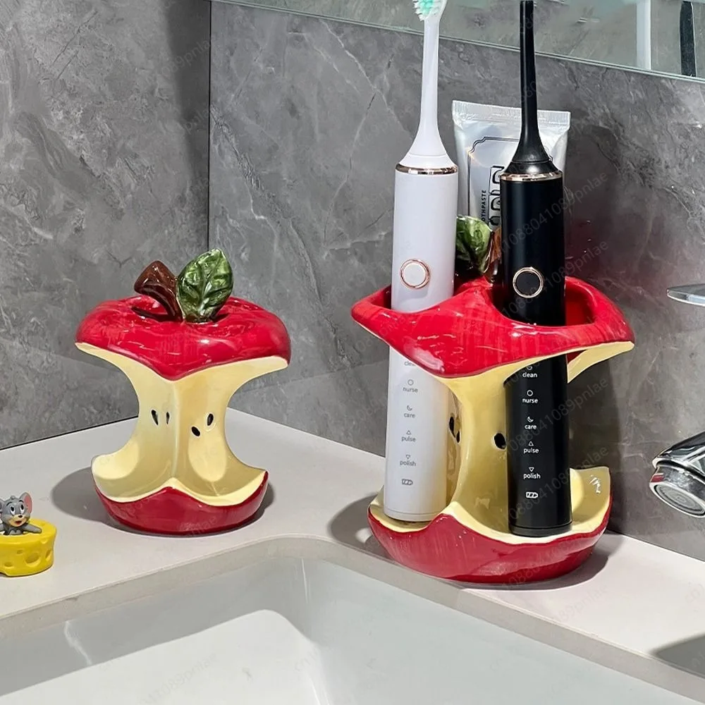 Apple Electric Toothbrush Holder Ceramic Base Storage Rack Toilet Washing Creative Stand