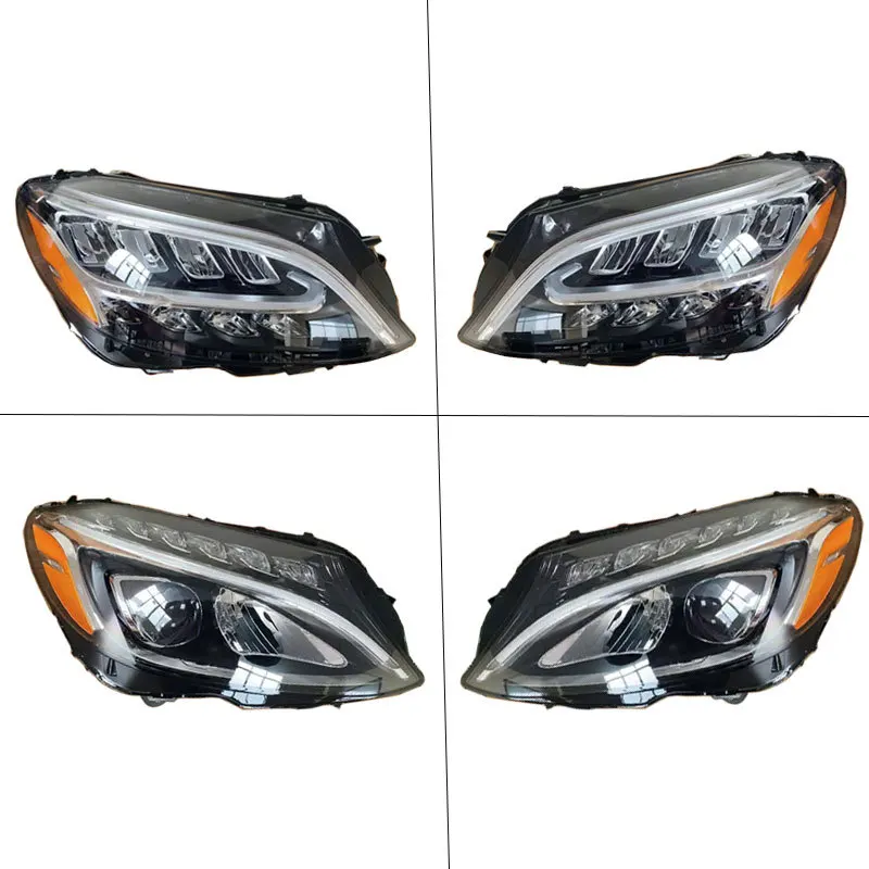 LED Headlight Semi-Assembly with Daytime Running Light for Mercedes-Benz C-Class W205 (C200/C260/C300 US Spec)