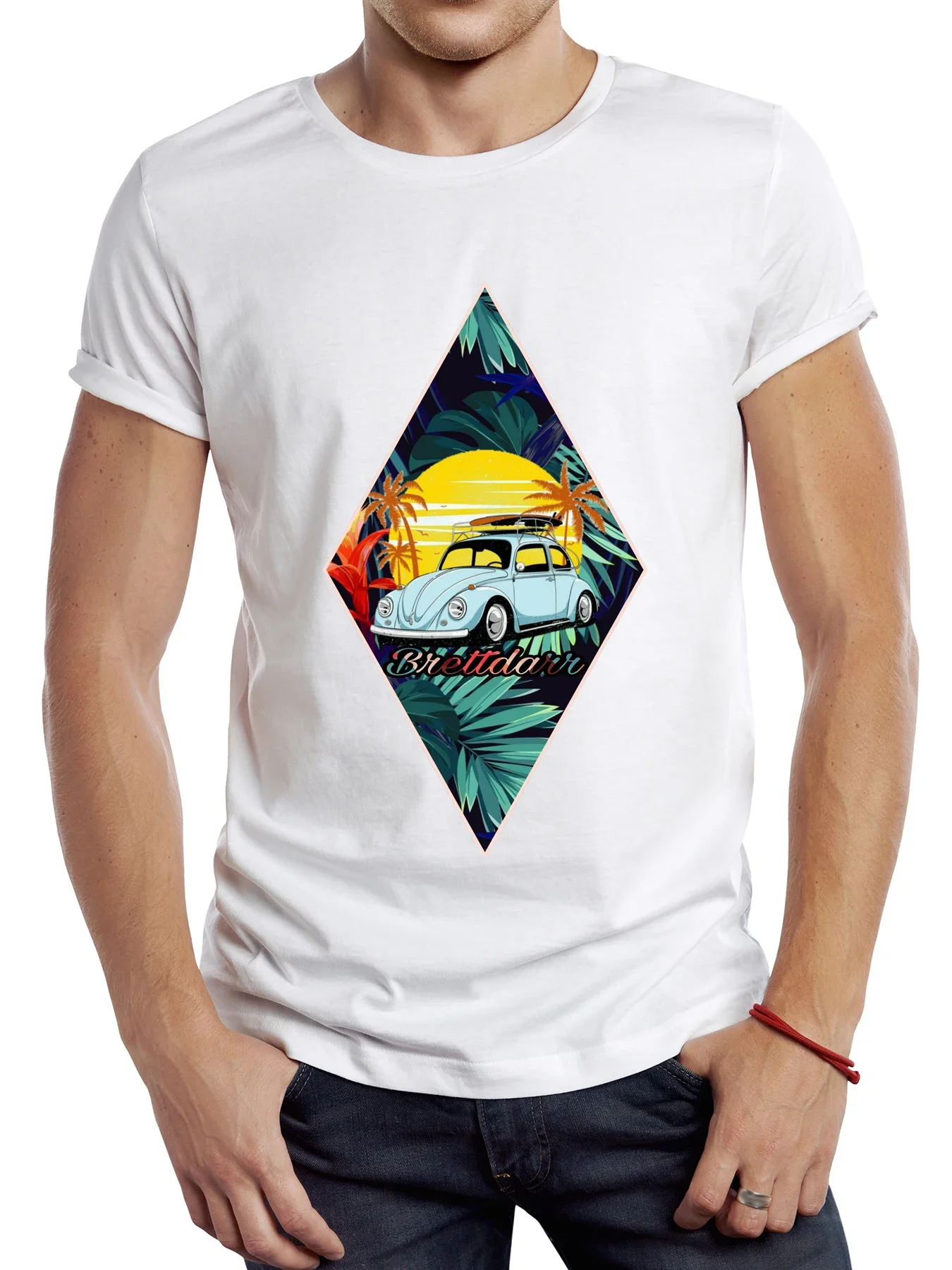 grafik sörf bez rahat sörf tahtası Tops Hipster plaj Surfer Tee TEEHUB Vintage klasik plaj arabası erkekler Shirt anime clothes