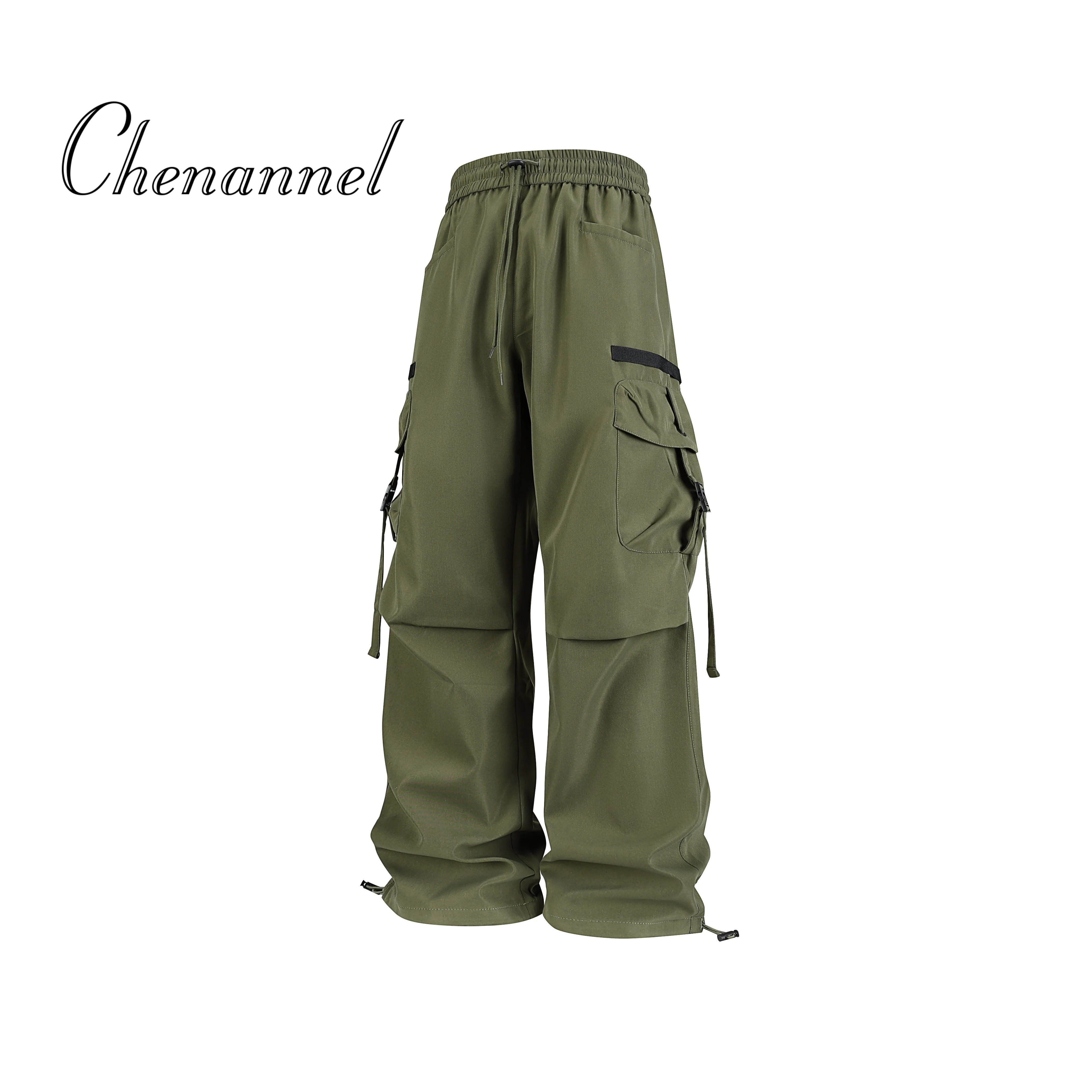 

Мужские брюки-карго в черную полоску, функциональные повседневные брюки на весну и осень, свободные ветровки с прямыми штанинами для подростков