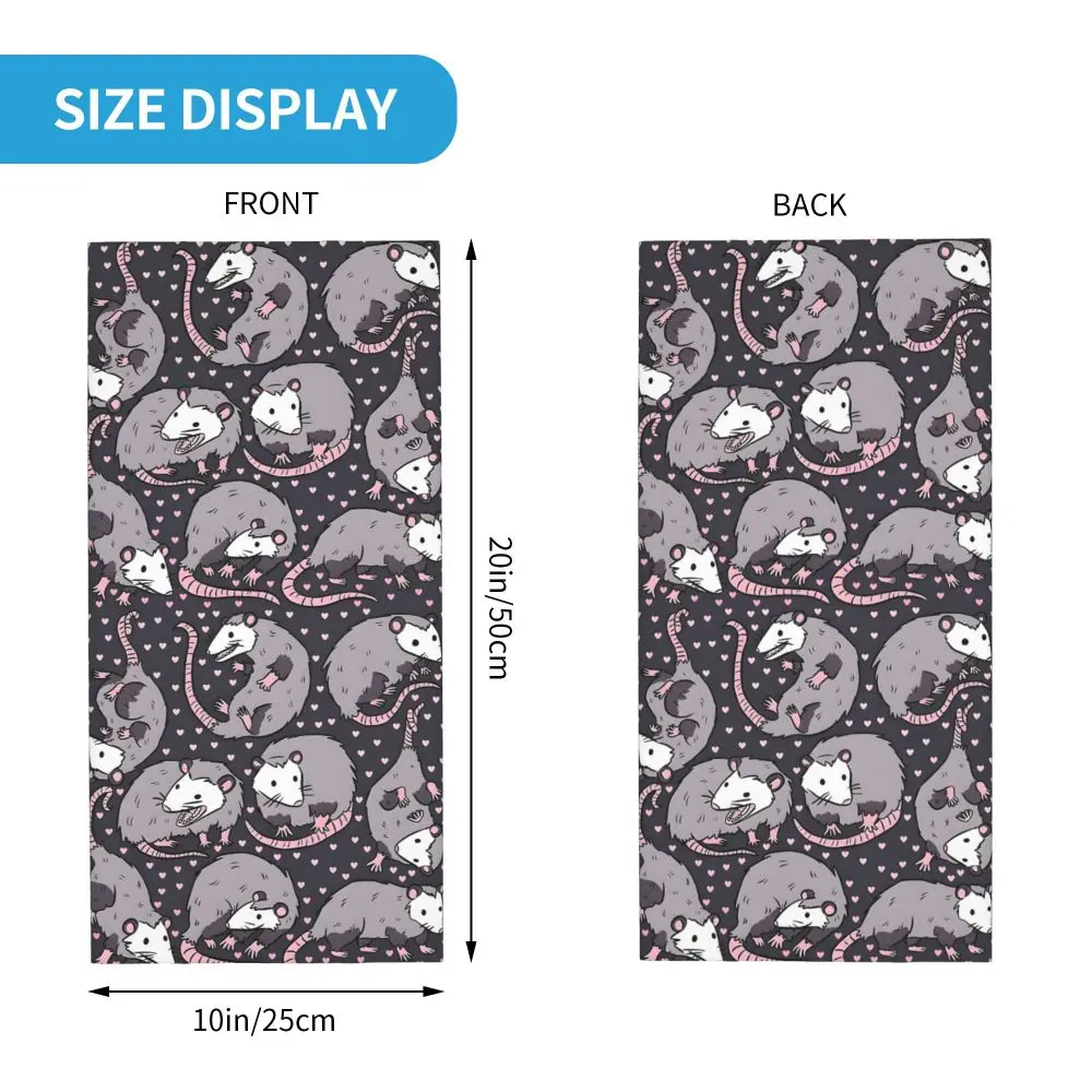 Lindo patrón de gambá Bandana cuello bufanda blanca sombreros multiusos pesca Unisex adulto invierno