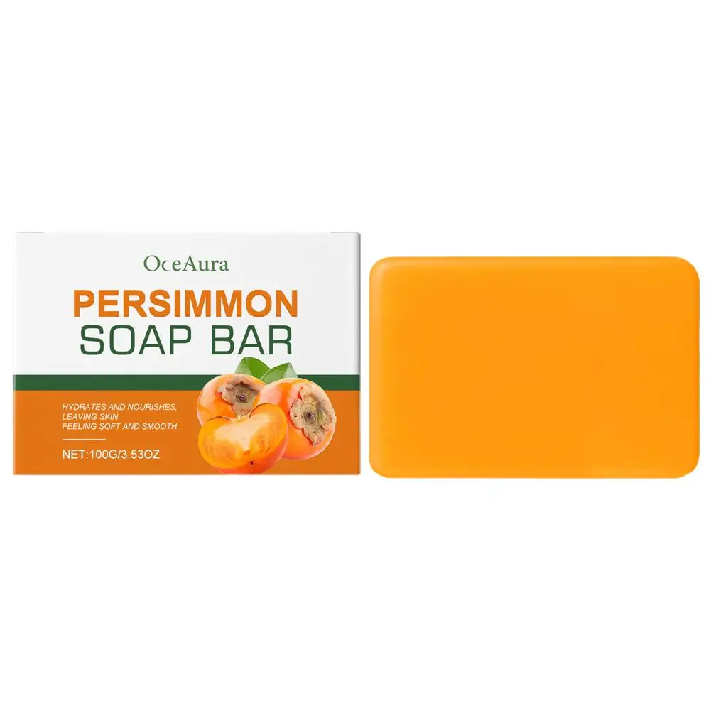 Sabonete de caqui 100g para limpeza de banho, desodorante, sabonetes naturais feitos à mão para melhor cuidados com a pele, 1 peça