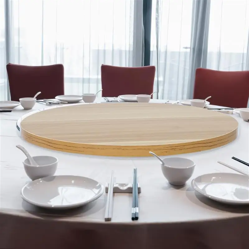 Wooden Turntable Bearing Swivel Plate Wooden Round Rotating Plate for Home Dining Table