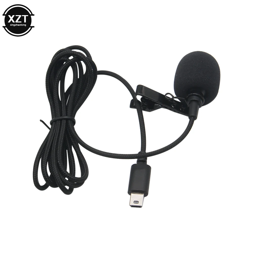 1.5m Mini USB Microphone Professional External Mic Stereo Microphone Outdoor Sports DV lavalier Clip for GoPro Hero 3/3+ 4