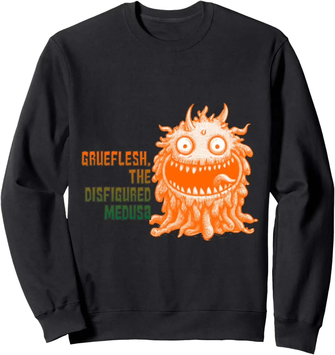 Adorable Orange Halloween Monster Sweatshirt