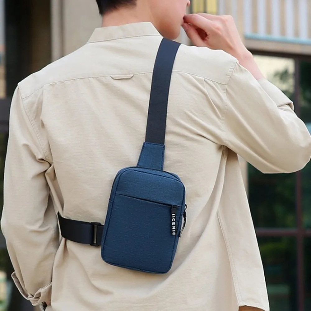 

Новая мужская нагрудная сумка Оксфорд, многофункциональная регулируемая сумка на плечо, однотонная портативная сумка-мессенджер, подарок