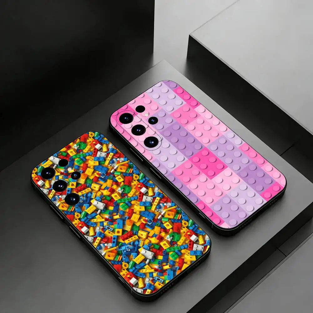 

L-Lego Bricks Background Phone Case for Samsung Galaxy S20,23 Ultra S24,22 Plus S25,26,21FE TPU Cover