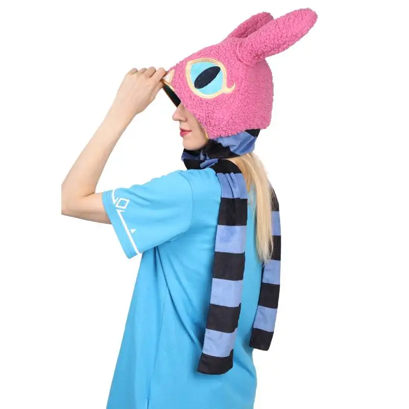 DAZCOS Cute Ravio Rabbit Cosplay Hat Bunny orecchie lunghe cappuccio sciarpa gioco rosa coniglio Cosplay cappello qualità Velvet Breath Wild Hat
