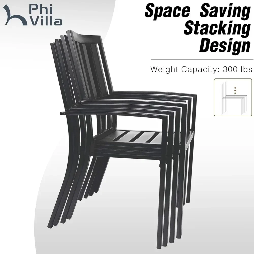 屋外パティオビストロダイニング3点セット、スラットメタルラウンドテーブルとパティオチェア2脚、ポーチ用屋外家具セット