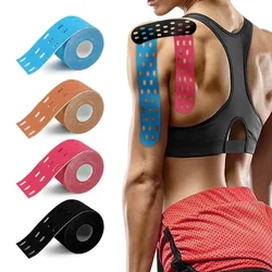 5cm*5m Perforated Kinesiology Elastic Adhesive Tape Cotton Muscle Protection Athletes Breathable Gym Sports Glue Knee Protector