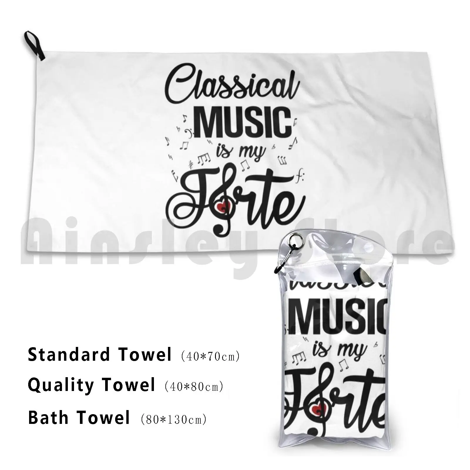 Classical Music Is My Forte Bath Towel Beach Cushion Classical Music Bach Mozart Schubert Beethoven Brahms