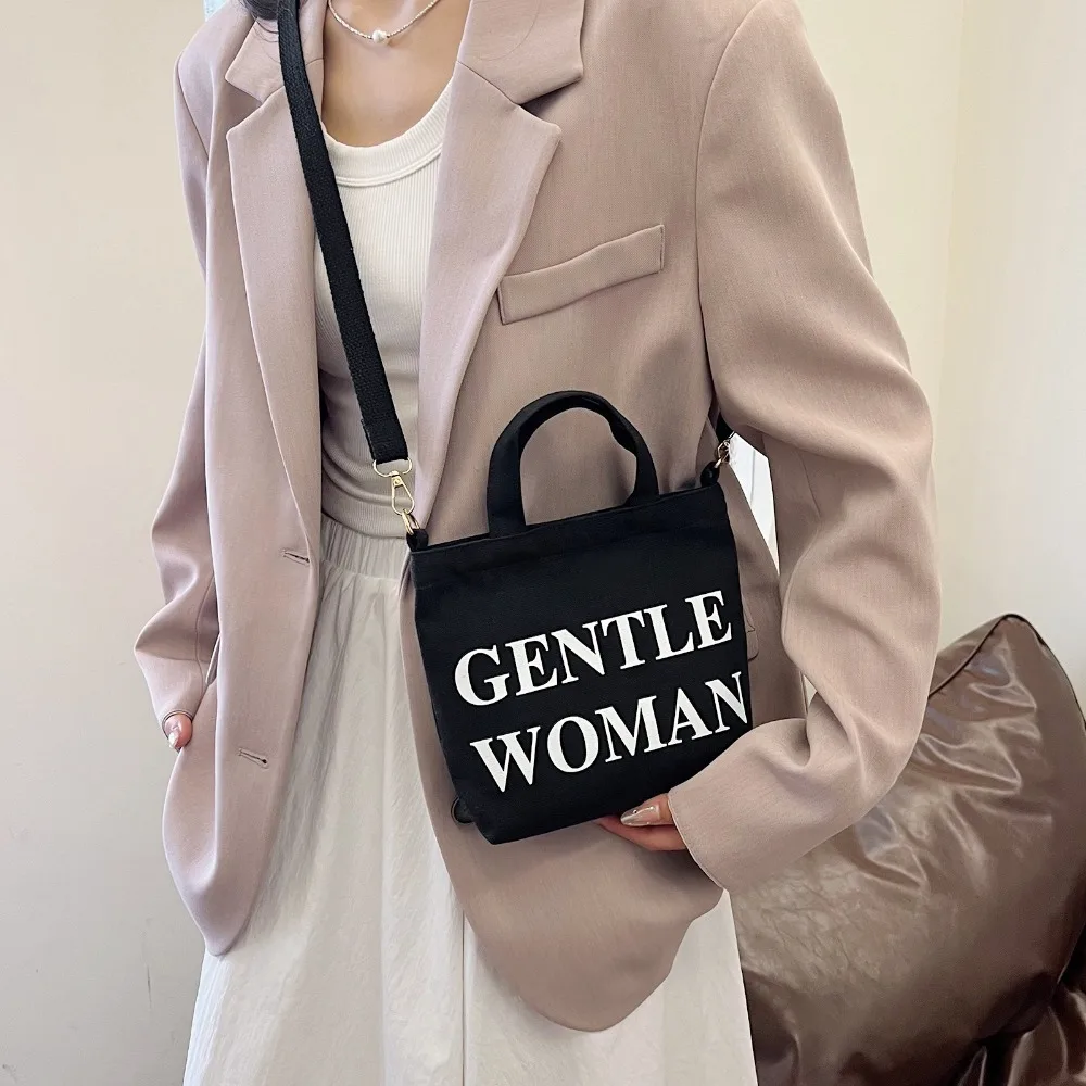 

Thailand Gentle Woman GW Printed Canvas Shoulder Bag Underarm Bag Casual Handbag Messenger Bag Daily Commuting Bag