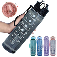 750-900ML Large Capacity Sports Water Bottle Leak Proof Colorful Plastic Cup Drinking Outdoor Travel Portable Gym Fitness Jugs