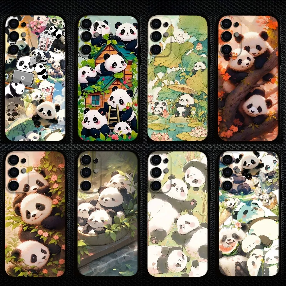 

Many Cute Pandas Phone Case For Samsung S25/S24/S23/S22/S21/S20/Plus,Fe,Lite/Others Black Cover