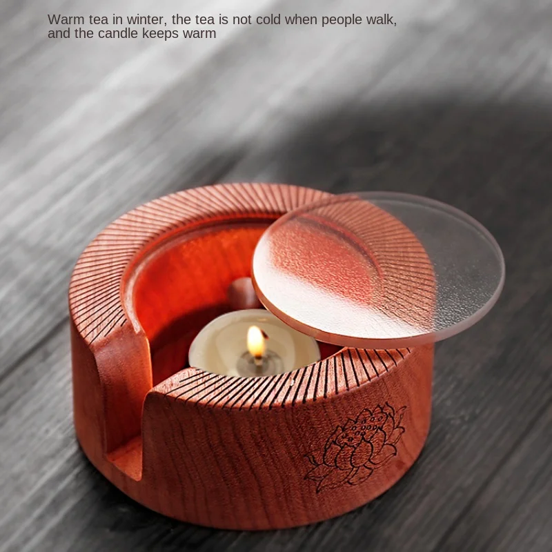 

Red sandalwood warm tea ware candle heating base tea stove tea set accessories