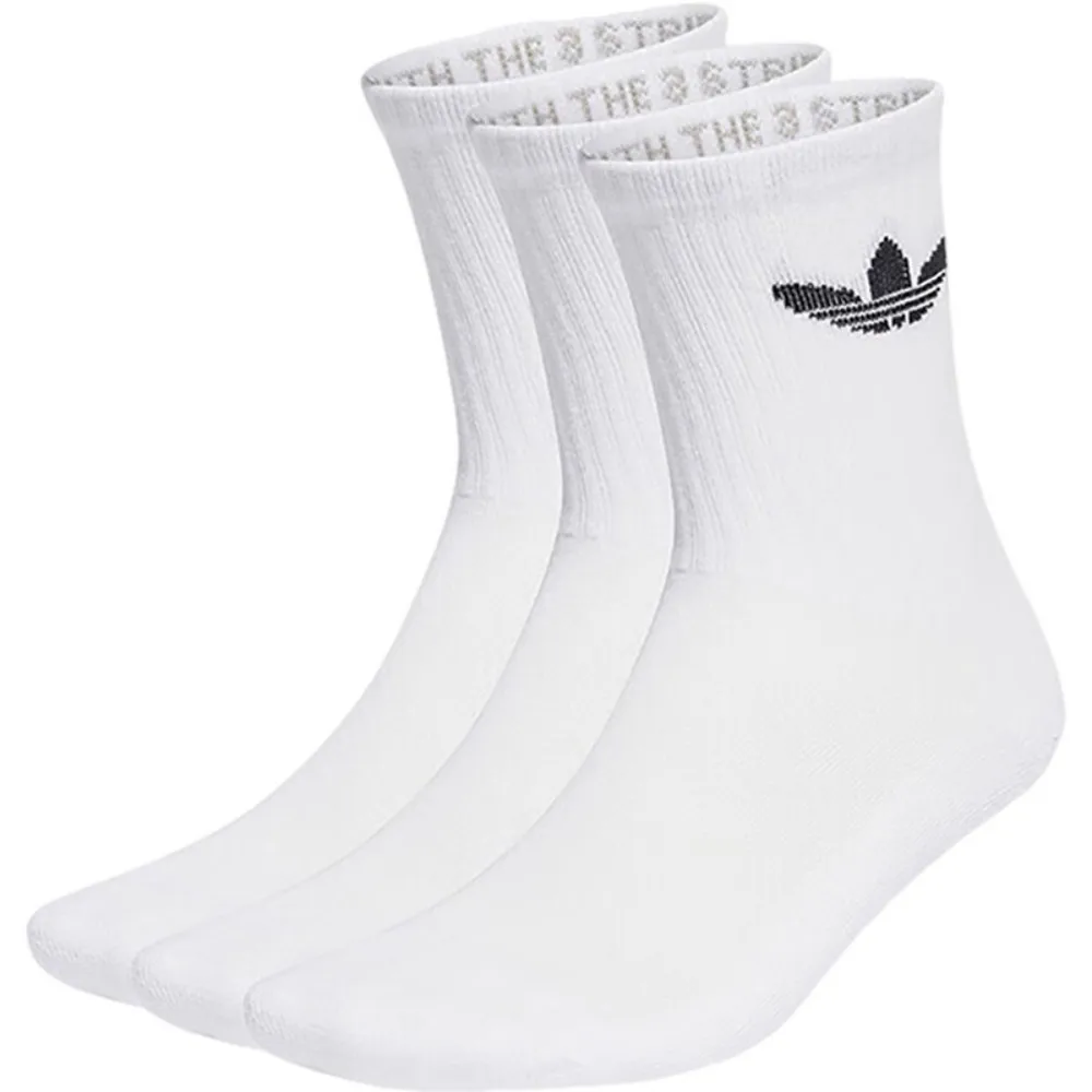 

adidas Originals Letter Logo Printed Mid-Calf Socks – Comfortable and Stylish, Unisex, 3-Pack, White IJ5616