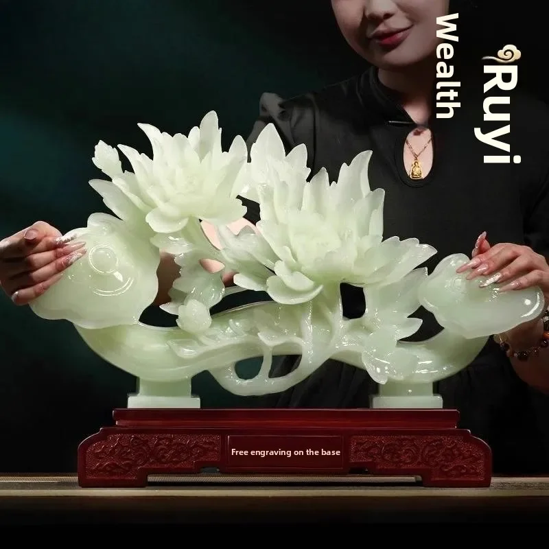 Jade ornament Ruyi, Bogu rack ornament, living room ornament, high-end atmospheric desktop ornament gift