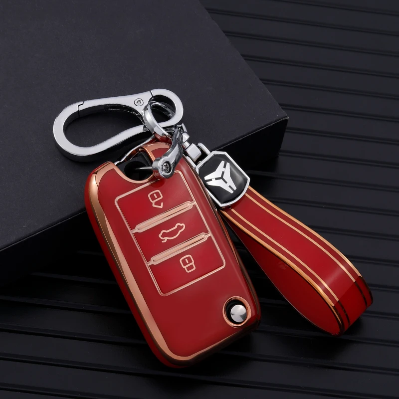 

For Roewe RX5 2017 year for MG ZS Soft TPU 3 button Remote Car Fold Key Case Cover Auto Key Shell Accessories Keychain Protector