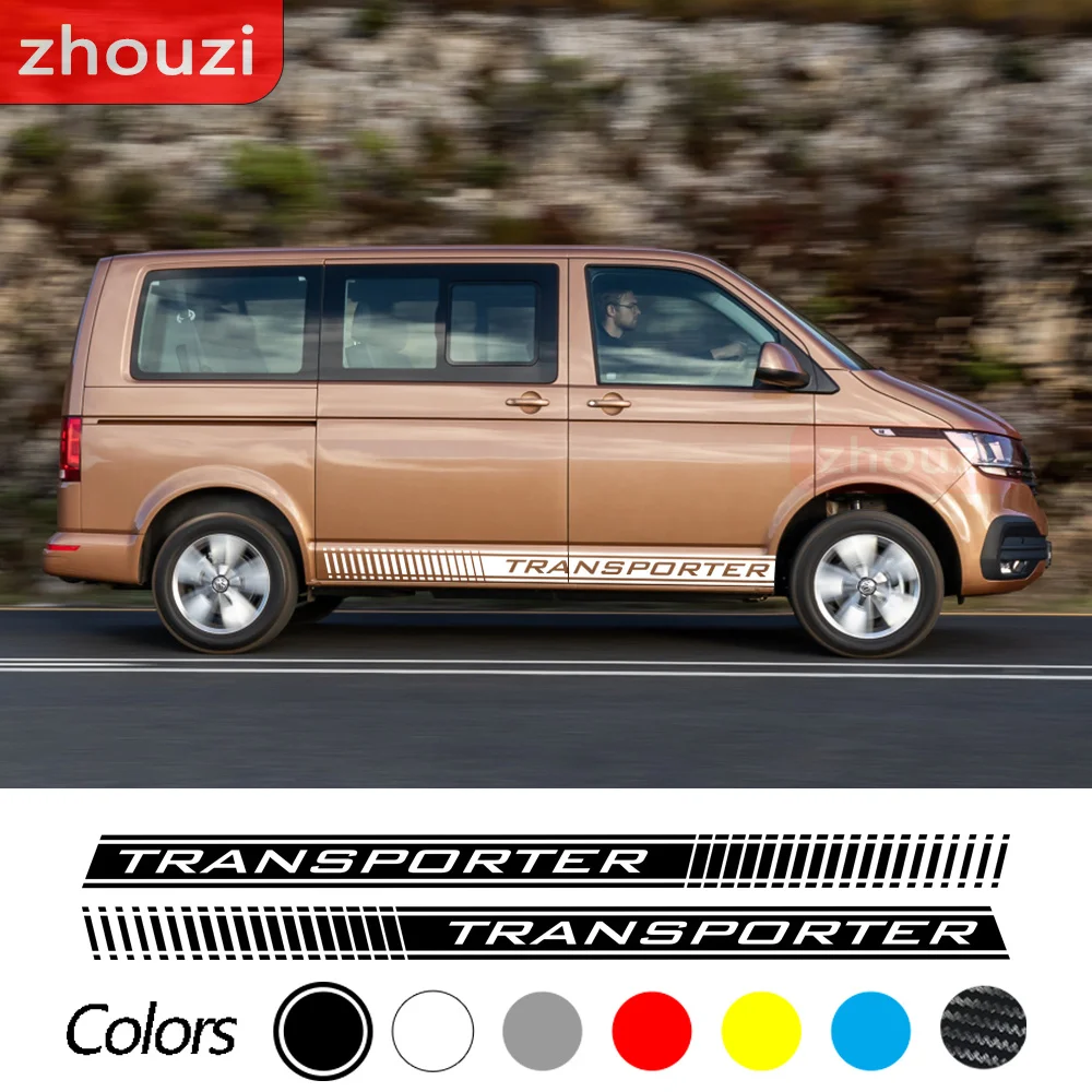 Car Stickers For VW Transporter Camper Van Graphics T4 T5 T6 Caddy Sport Stripes Auto Side Decals Accessories