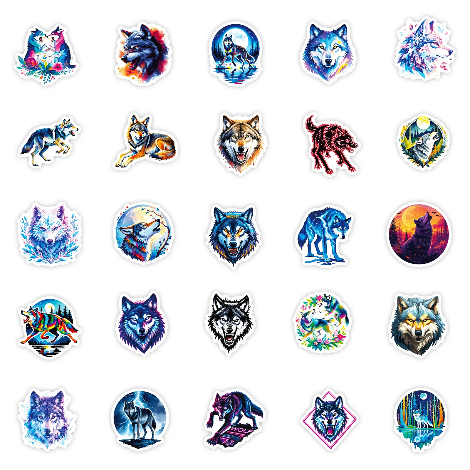 56 قطعة المراعي الذئب ملصقات شرسة الحيوان الكتابة على الجدران الديكور DIY بها بنفسك دفتر حقيبة الغيتار الثلاجة اللعب الدراجة الهاتف الشارات #5