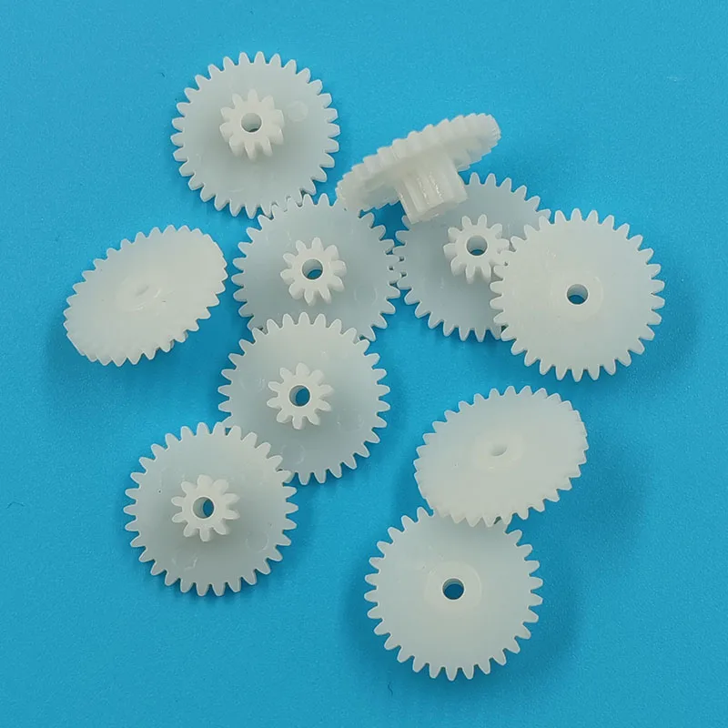 30102B 0.5M Plastic POM Gear Diameter 16mm 30 Teeth 10 Teeth Double Layer Gear 2.05mm Hole DIY Toy Parts Accessories