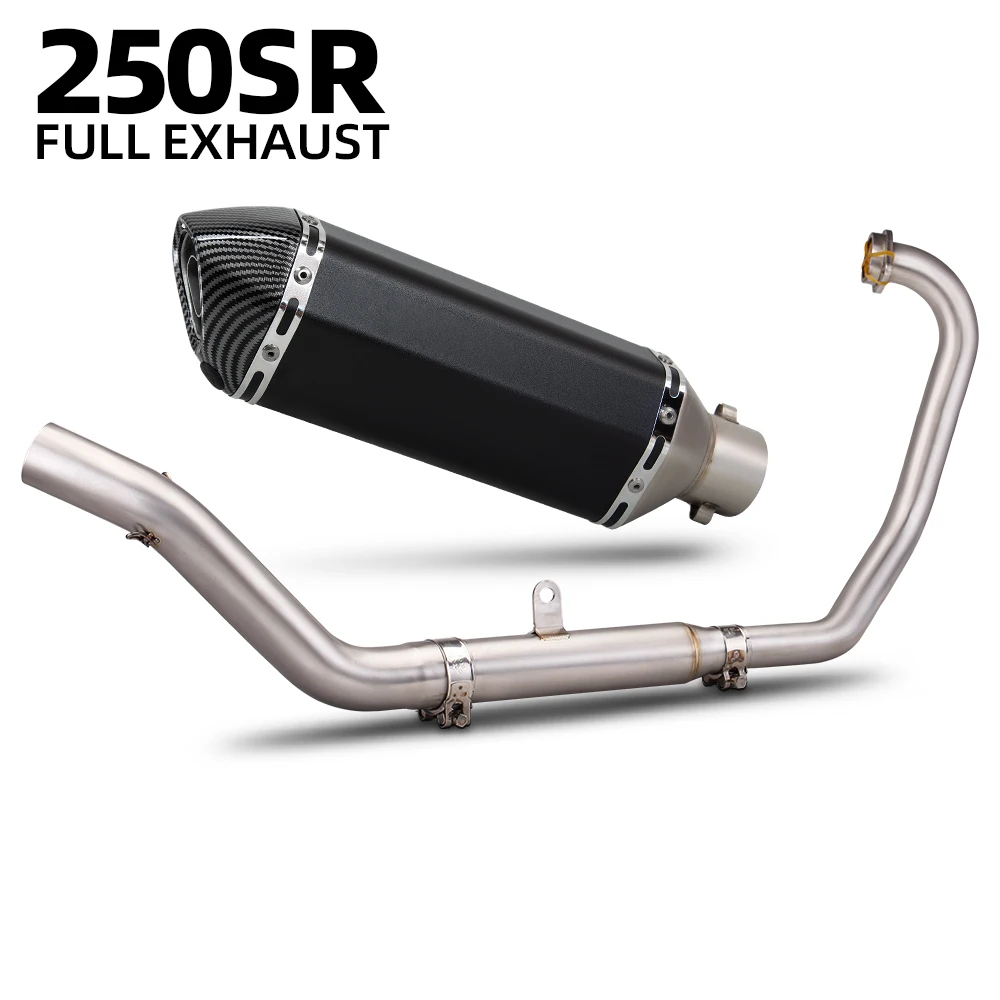 

Slip On For CF MOTO 250SR 300SR 250NK 300NK Motorcycle Exhaust Full System Front Mid Link Pipe With 370mm Muffler Escape Moto