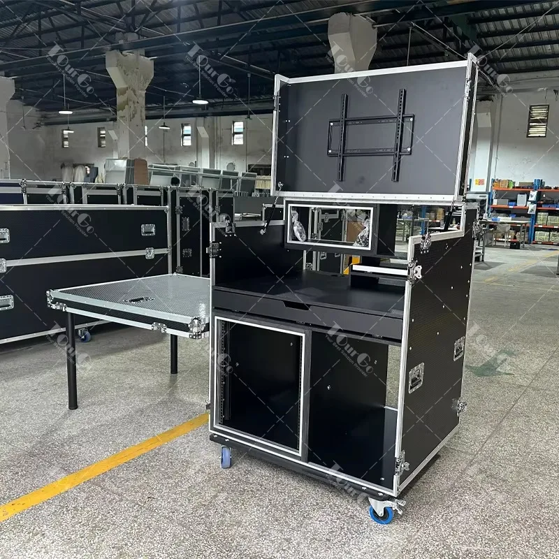 32-35 بوصة شاشة واحدة البث المباشر تسجيل استوديو محطة العمل الطيران الطريق حالة صغيرة AV البث الحالات