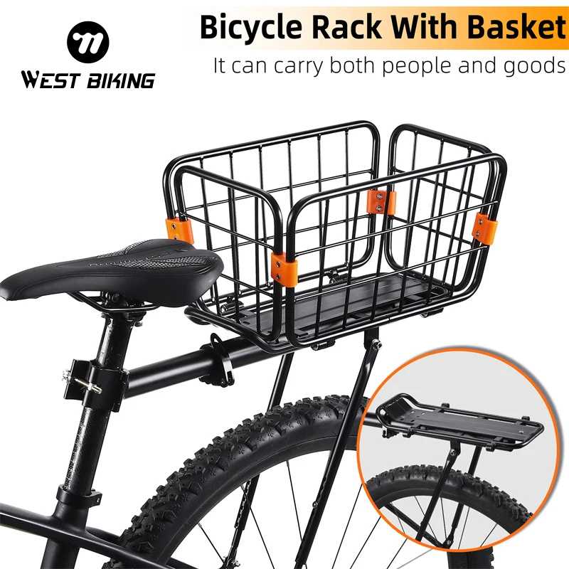 

WEST BIKING Aluminum Alloy Bicycle Rear Rack Quick Release Adjustable MTB Road Bike Basket Rear Luggage Storage Cargo Rack Parts