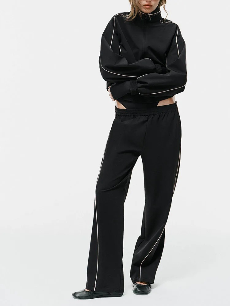 High-End Long Sleeve Jacket New Autumn 2026 Straight Leg Pants Women's Fashion European Style Premium Quality Ladies Coat