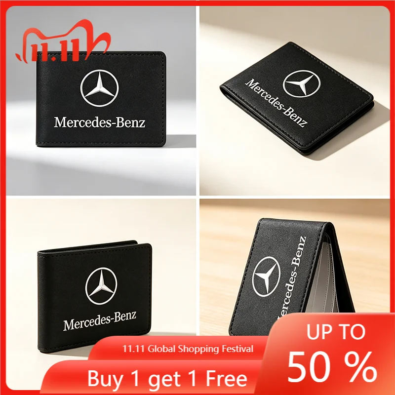 

Car ID Holder Driver License Business Card Clip Auto Storage Stickers For Mercedes Benz C63 W117 Cla45 W205 W212 E63 W207 W176