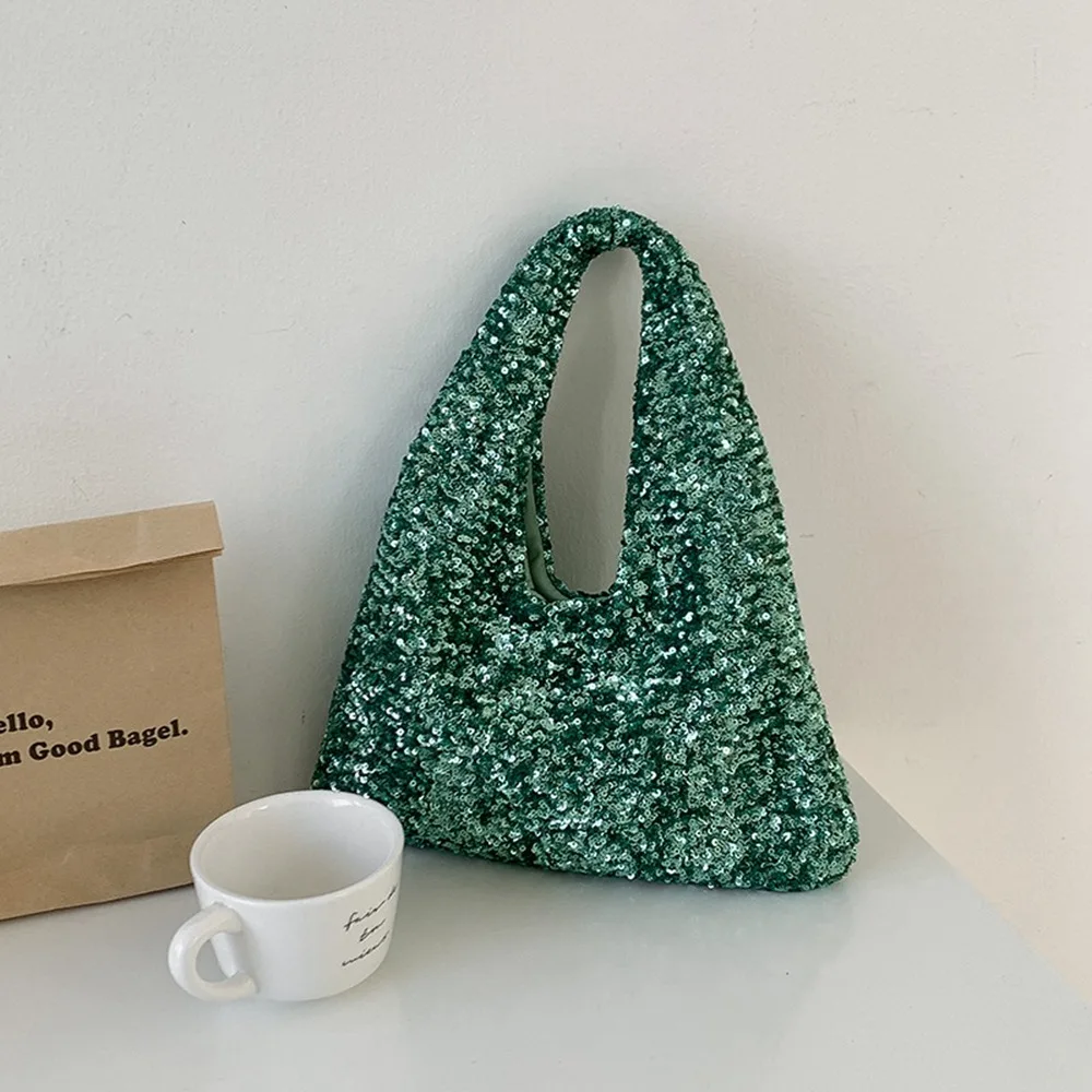 

Casual Evening Bag Sequin Bag Purse Tote Blingbling Handbag Mobile Phone Bag Shiny Silver Shoulder Bag Travel
