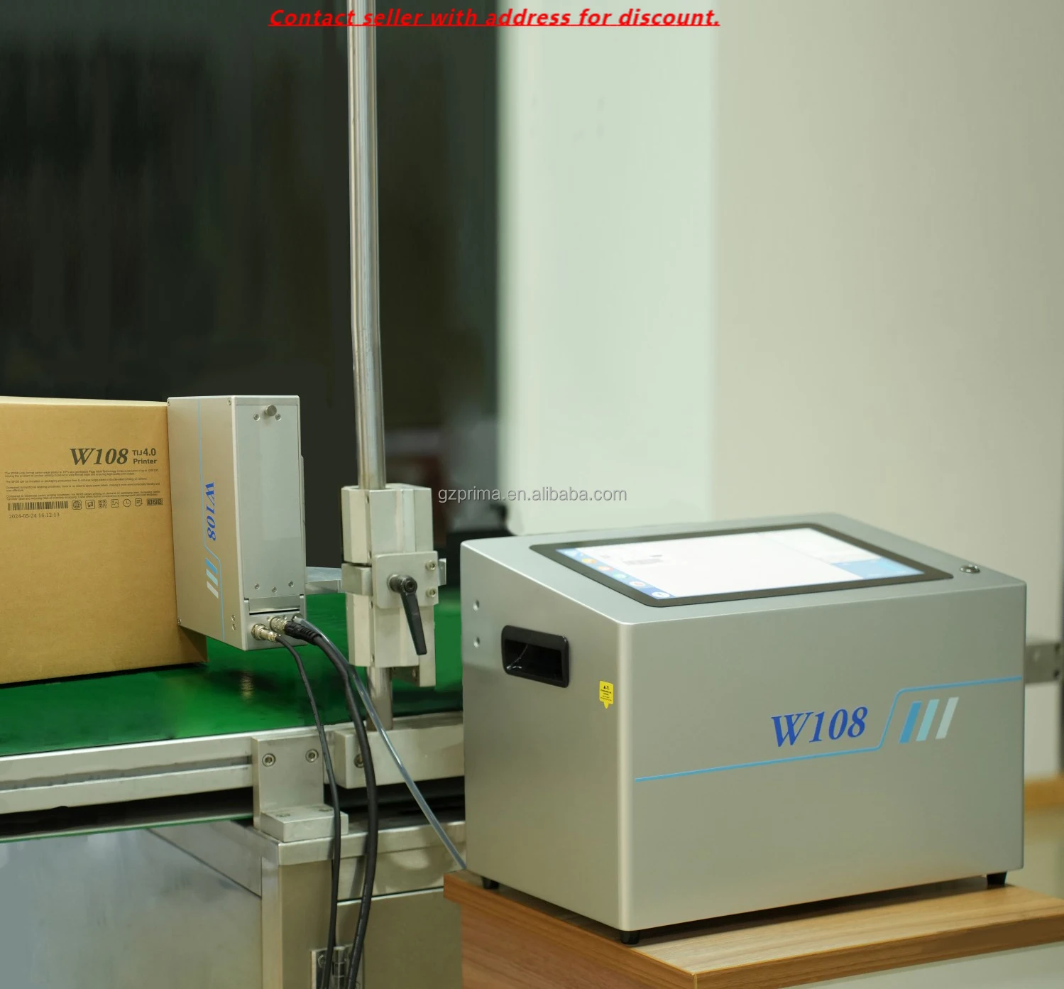 

Wide Format Carton Inkjet Printer 108MM Printhead HP TIJ 4.0 High Resolution 1200dpi Case Cardboard Pallet Coding Machine