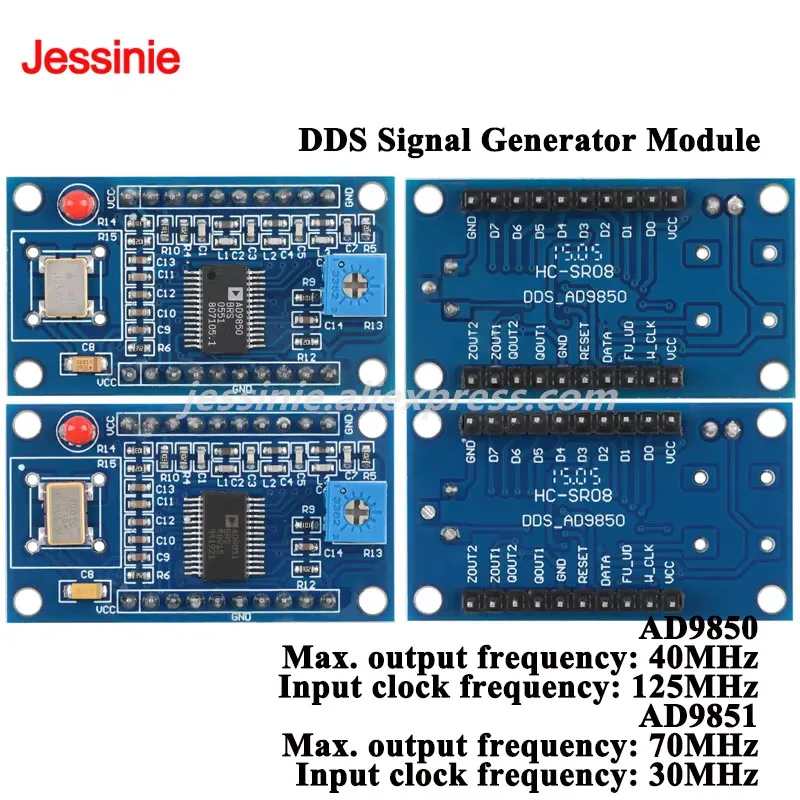 AD9850 125MHz AD9851 30MHz DDS Signal Generator Module Sine Wave Square Wave Generator Development Board 180MHz