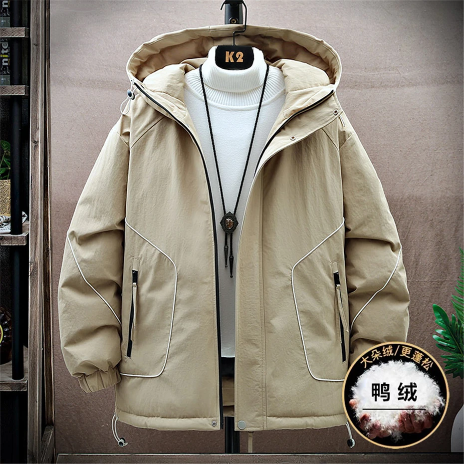 8XL Plus Size Down Jacket Men Winter Warm Thick Jackets Fashion Cargo Puffer Jacket Winter Hooded Down Coat Male