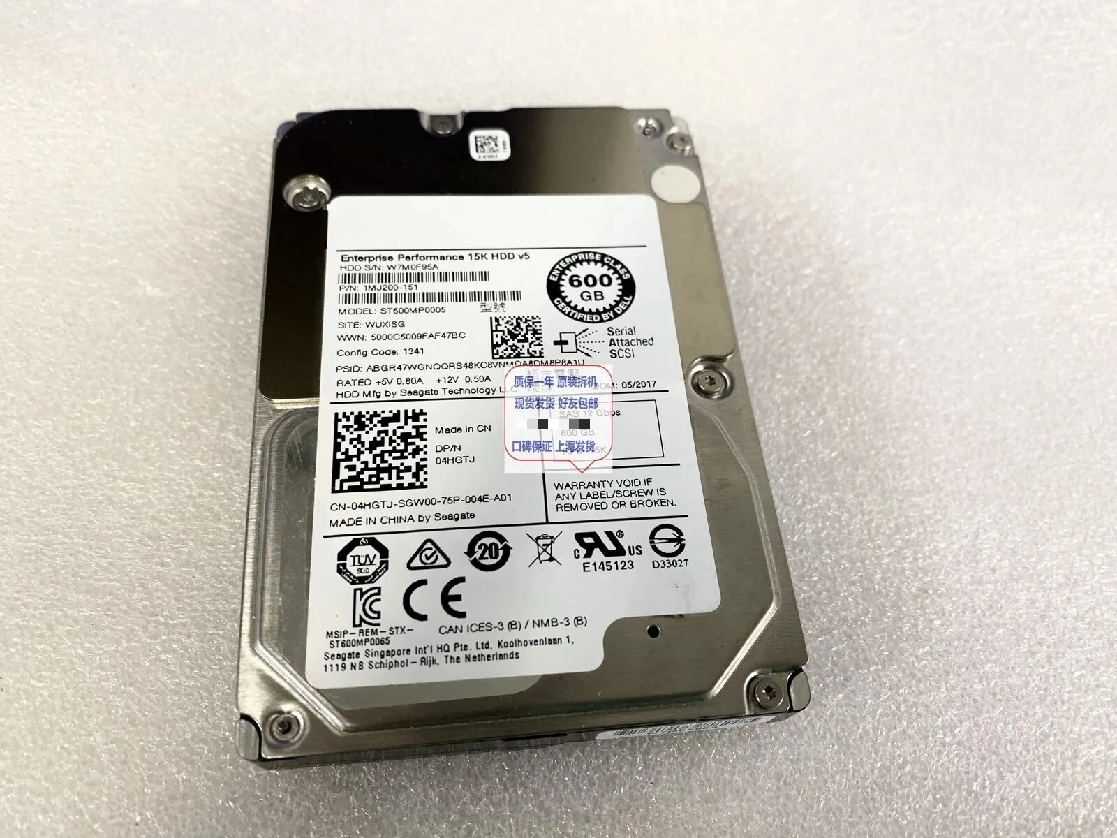 

Used For DELL 600G 15K 2.5 inch 12Gb SAS hard disk ST600MP0005 4HGTJ