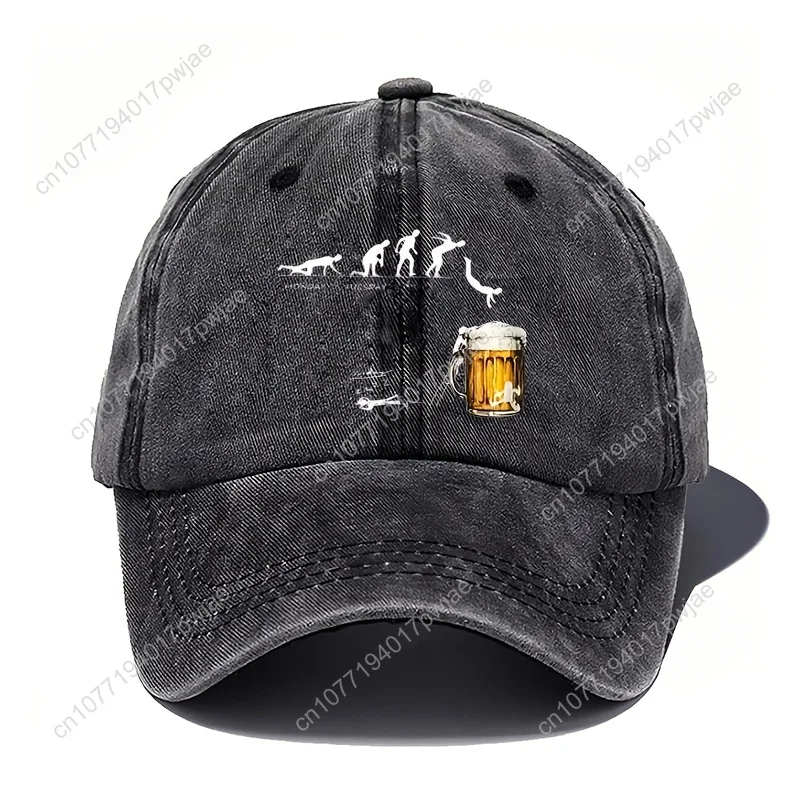 หมวกเบสบอลสีดำสำหรับผู้ชายพร้อมแก้วเบียร์และพิมพ์ลาย“การดื่มคือความกล้าหาญ” - เหมาะสำหรับงานปาร์ตี้ การสวมใส่แบบลำลอง และกิจกรรมกลางแจ้ง