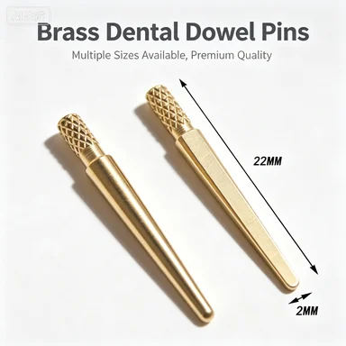 Brass Dowel Pins, Special Consumables for Dental Lab, Full Range of Sizes, Reliable Quality