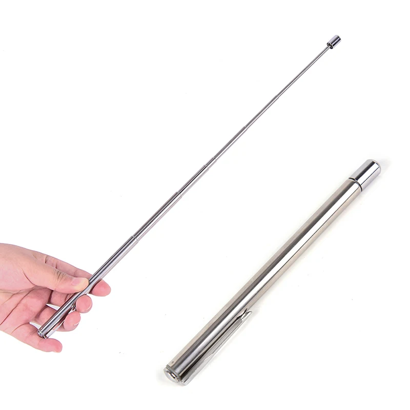 1Pc Silver Retractable Handheld Classroom Blackboard Whiteboard Teacher Pointer SP