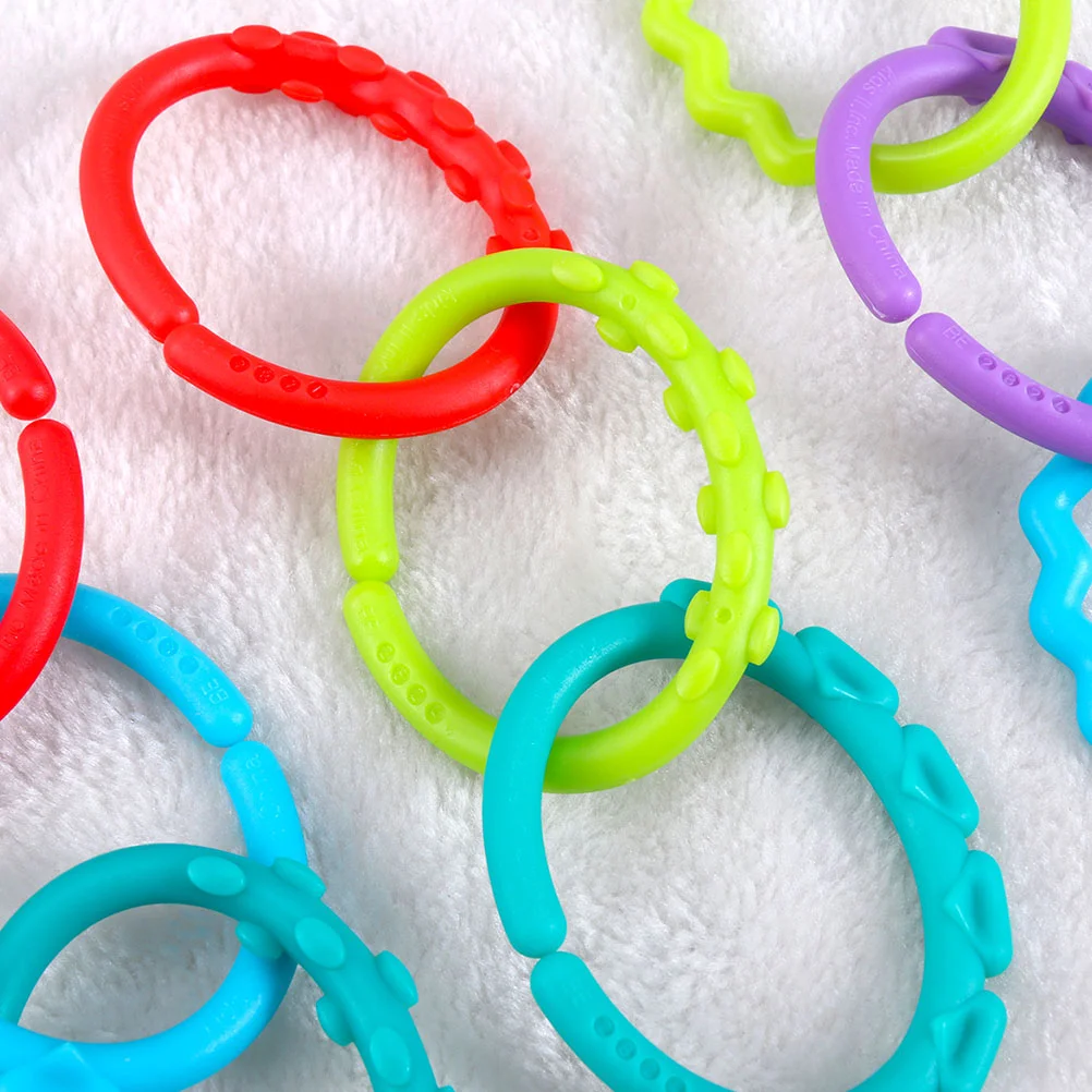 48 Pcs Teething Ring Grabbing Connecting Infant Comforting Toy Toddler Baby Rings Links