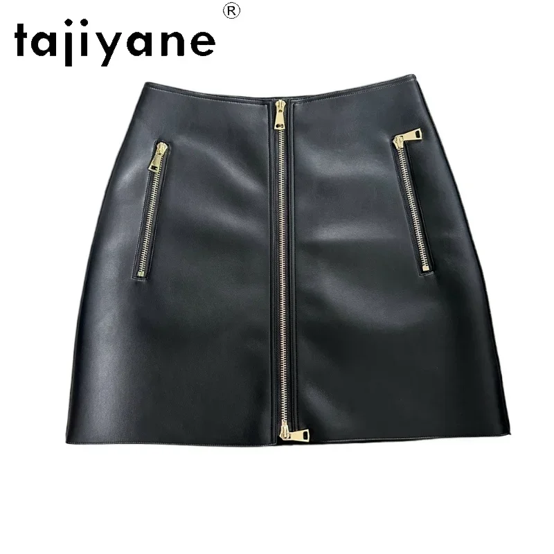 TAJIYANE Real Sheepskin Skirts Womens 2024 Luxury Genuine Leather Skirt Autumn Winter Women Clothing Short Skirt кожаная юбка