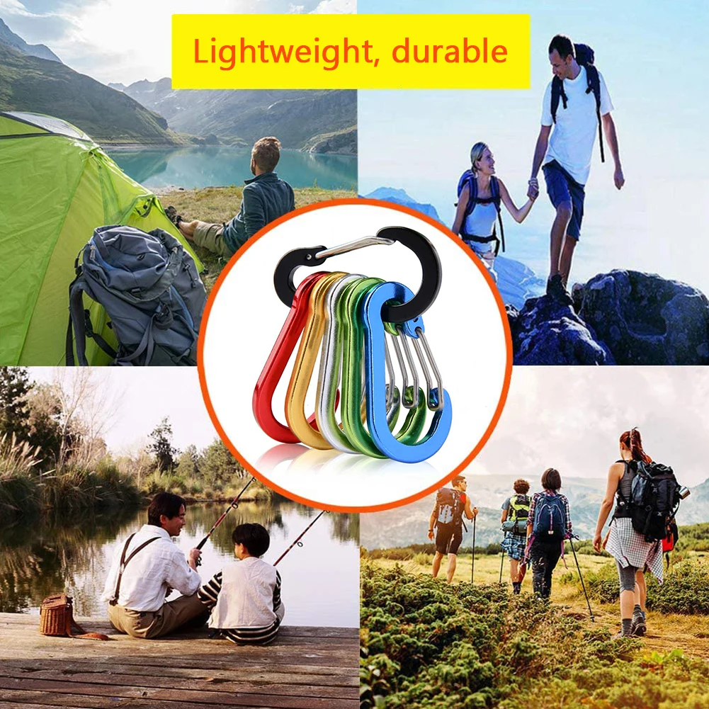 12PCS Multi-Tool Carabiner Clips Small Outdoor Hooks Keychain Buckle Fishing Camping Cycling Hiking Durable Tourist Karabiners image 6