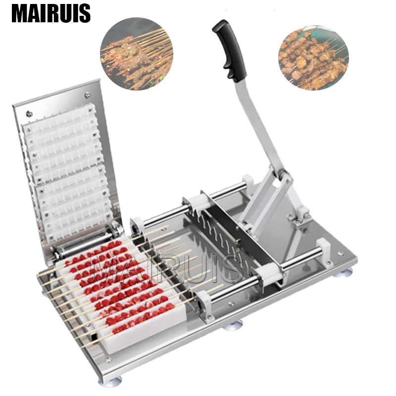 Doner Kebab Making Machine Mutton Skewers Meat Chops Meat Stringers Manual Meat String Machine