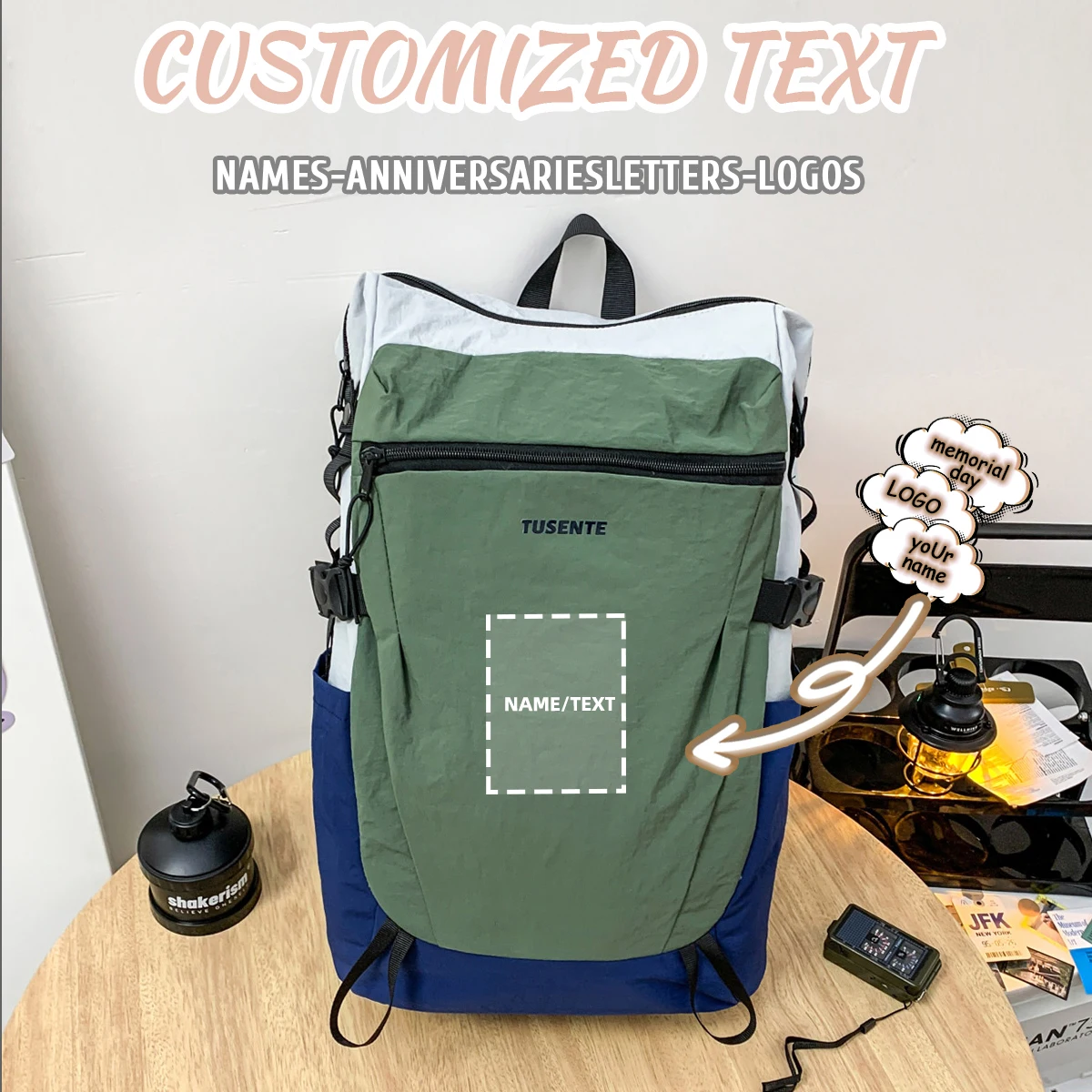 

Custom Logo Outdoor Hiking Backpack Lightweight Double-Shoulder Bag College Student Waterproof Travel Bag Camping Summit Bag Skin Backpack Women's Personalized DIY